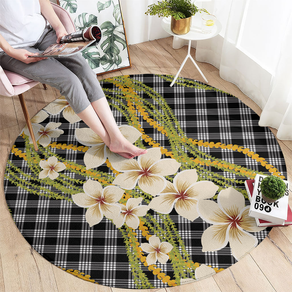 Ele'ele Hawai'i Palaka Plumeria Round Carpet Puakenikeni and Maile Lei LT9 - Polynesian Pride