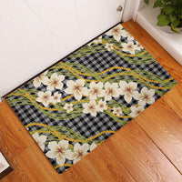 Ele'ele Hawai'i Palaka Plumeria Rubber Doormat Puakenikeni and Maile Lei LT9 - Polynesian Pride
