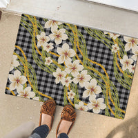 Ele'ele Hawai'i Palaka Plumeria Rubber Doormat Puakenikeni and Maile Lei LT9 - Polynesian Pride