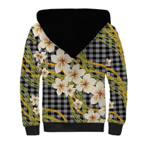 Ele'ele Hawai'i Palaka Plumeria Sherpa Hoodie Puakenikeni and Maile Lei LT9 - Polynesian Pride
