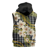 Ele'ele Hawai'i Palaka Plumeria Sleeveless Zip Hoodie Puakenikeni and Maile Lei LT9 - Polynesian Pride