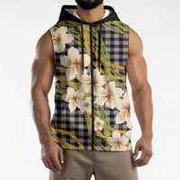 Ele'ele Hawai'i Palaka Plumeria Sleeveless Zip Hoodie Puakenikeni and Maile Lei LT9 - Polynesian Pride