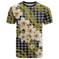 Ele'ele Hawai'i Palaka Plumeria T Shirt Puakenikeni and Maile Lei LT9 Black - Polynesian Pride