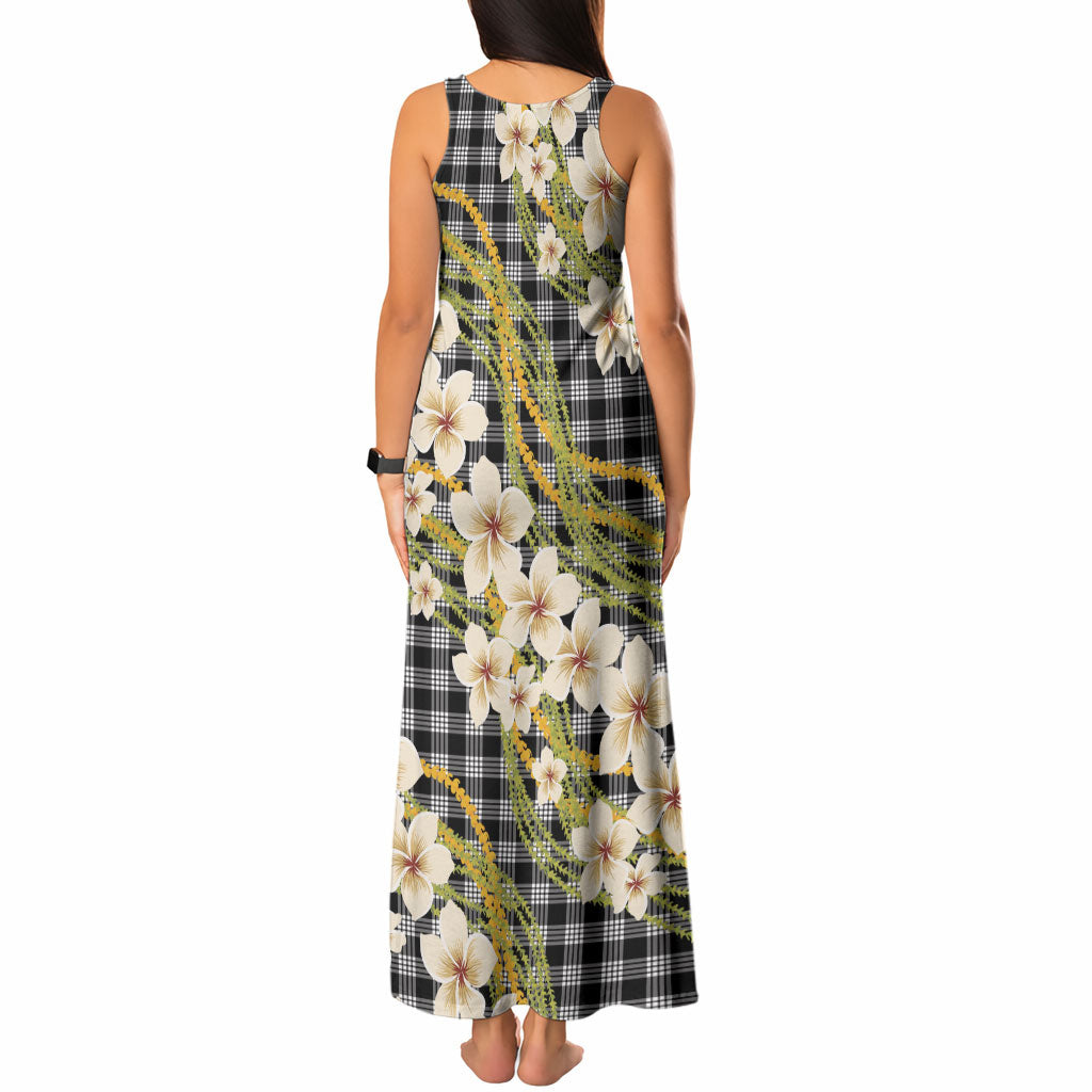 Ele'ele Hawai'i Palaka Plumeria Tank Maxi Dress Puakenikeni and Maile Lei LT9 - Polynesian Pride