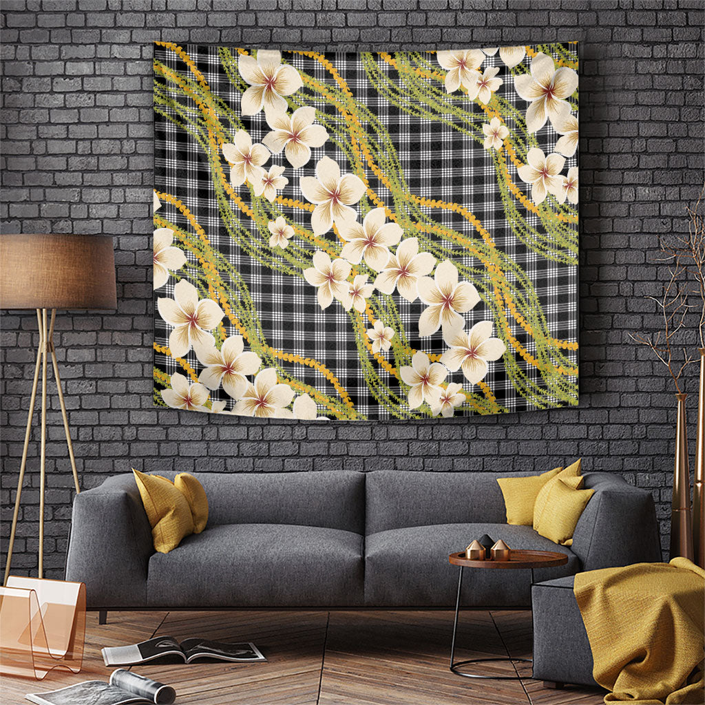 Ele'ele Hawai'i Palaka Plumeria Tapestry Puakenikeni and Maile Lei LT9 Black - Polynesian Pride