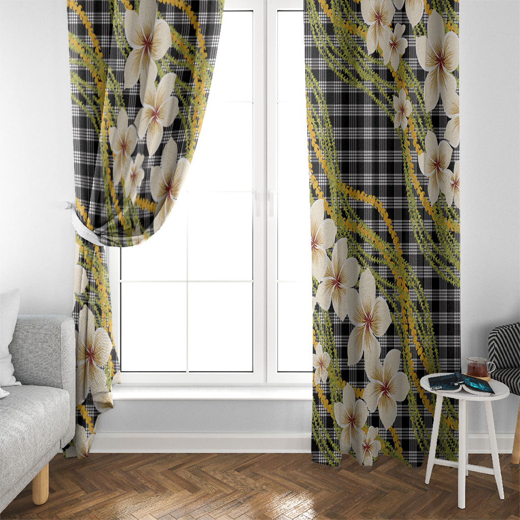 Ele'ele Hawai'i Palaka Plumeria Window Curtain Puakenikeni and Maile Lei LT9 - Polynesian Pride