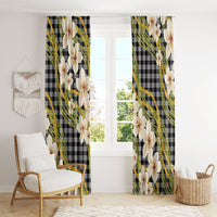 Ele'ele Hawai'i Palaka Plumeria Window Curtain Puakenikeni and Maile Lei LT9 - Polynesian Pride