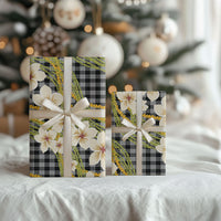 Ele'ele Hawai'i Palaka Plumeria Wrapping Paper Puakenikeni and Maile Lei LT9 - Polynesian Pride