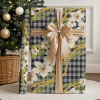 Ele'ele Hawai'i Palaka Plumeria Wrapping Paper Puakenikeni and Maile Lei LT9 - Polynesian Pride