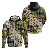 Ele'ele Hawai'i Palaka Plumeria Zip Hoodie Puakenikeni and Maile Lei LT9 - Polynesian Pride