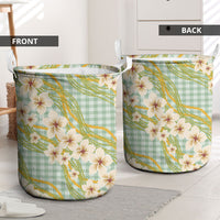 Liko Kukui Hawai'i Palaka Plumeria Laundry Basket Puakenikeni and Maile Lei LT9 - Polynesian Pride