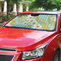 Liko Kukui Hawai'i Palaka Plumeria Auto Sun Shade Puakenikeni and Maile Lei LT9 - Polynesian Pride