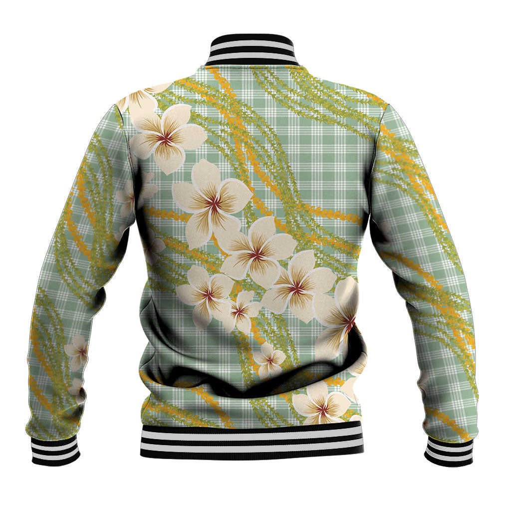 Liko Kukui Hawai'i Palaka Plumeria Baseball Jacket Puakenikeni and Maile Lei LT9 - Polynesian Pride