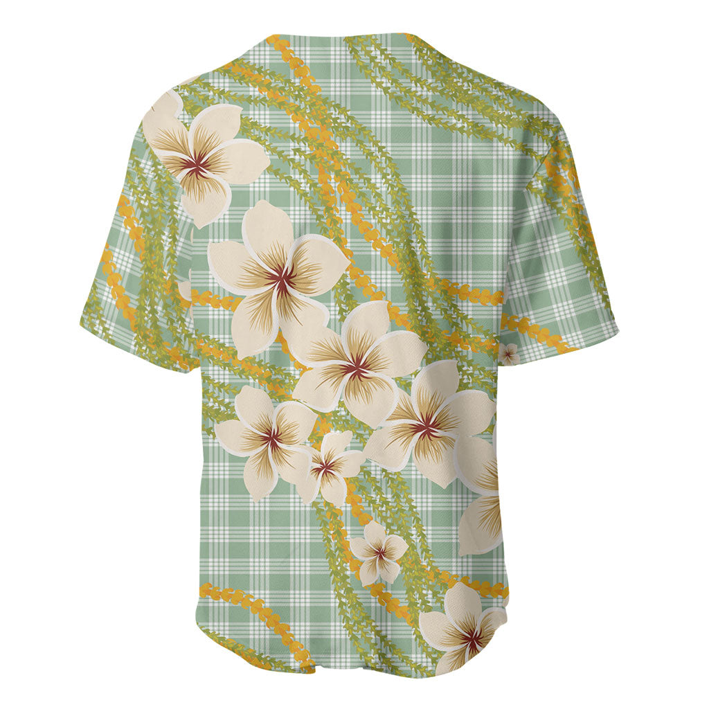 Liko Kukui Hawai'i Palaka Plumeria Baseball Jersey Puakenikeni and Maile Lei LT9 - Polynesian Pride