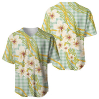 Liko Kukui Hawai'i Palaka Plumeria Baseball Jersey Puakenikeni and Maile Lei LT9 - Polynesian Pride