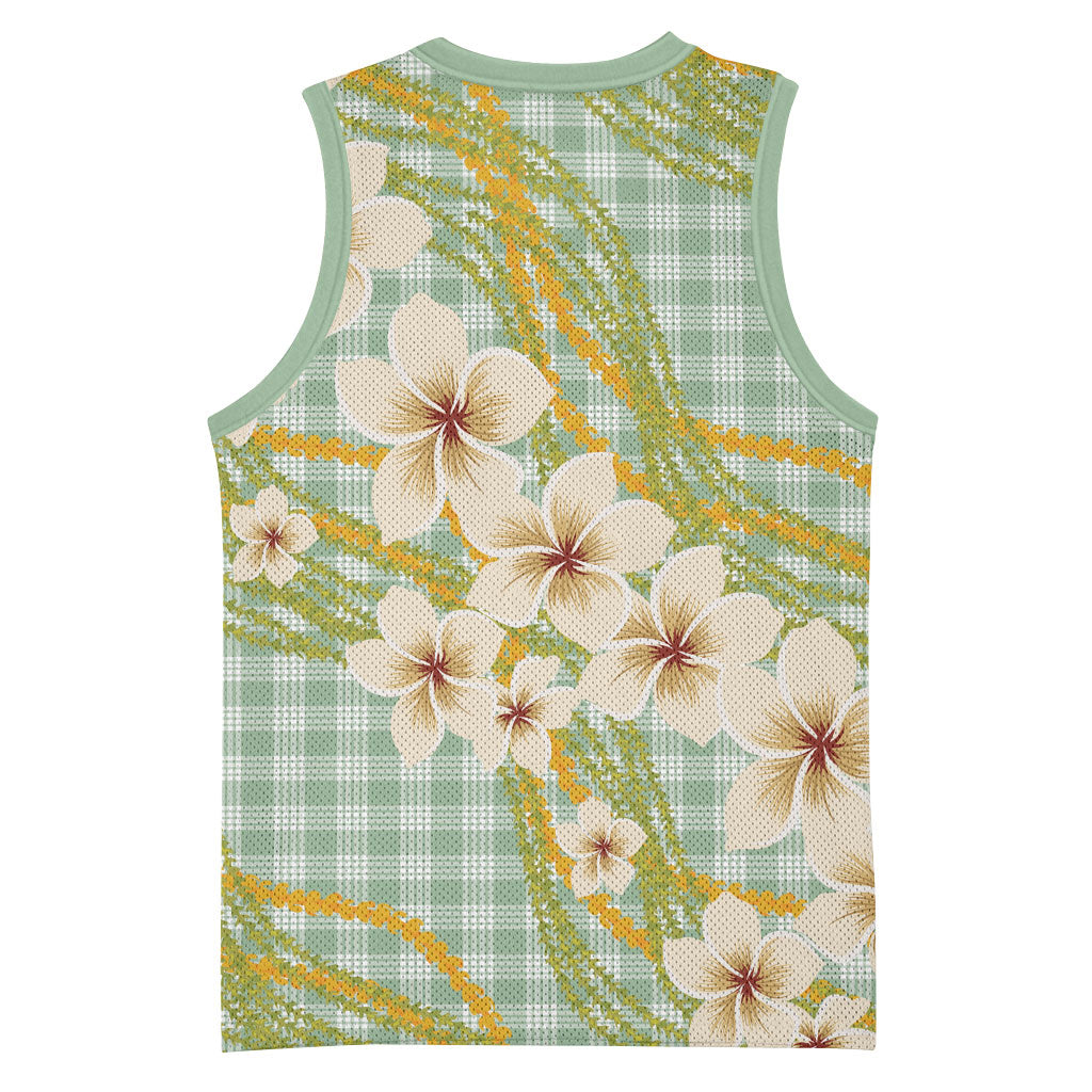 Liko Kukui Hawai'i Palaka Plumeria Basketball Jersey Puakenikeni and Maile Lei LT9 - Polynesian Pride