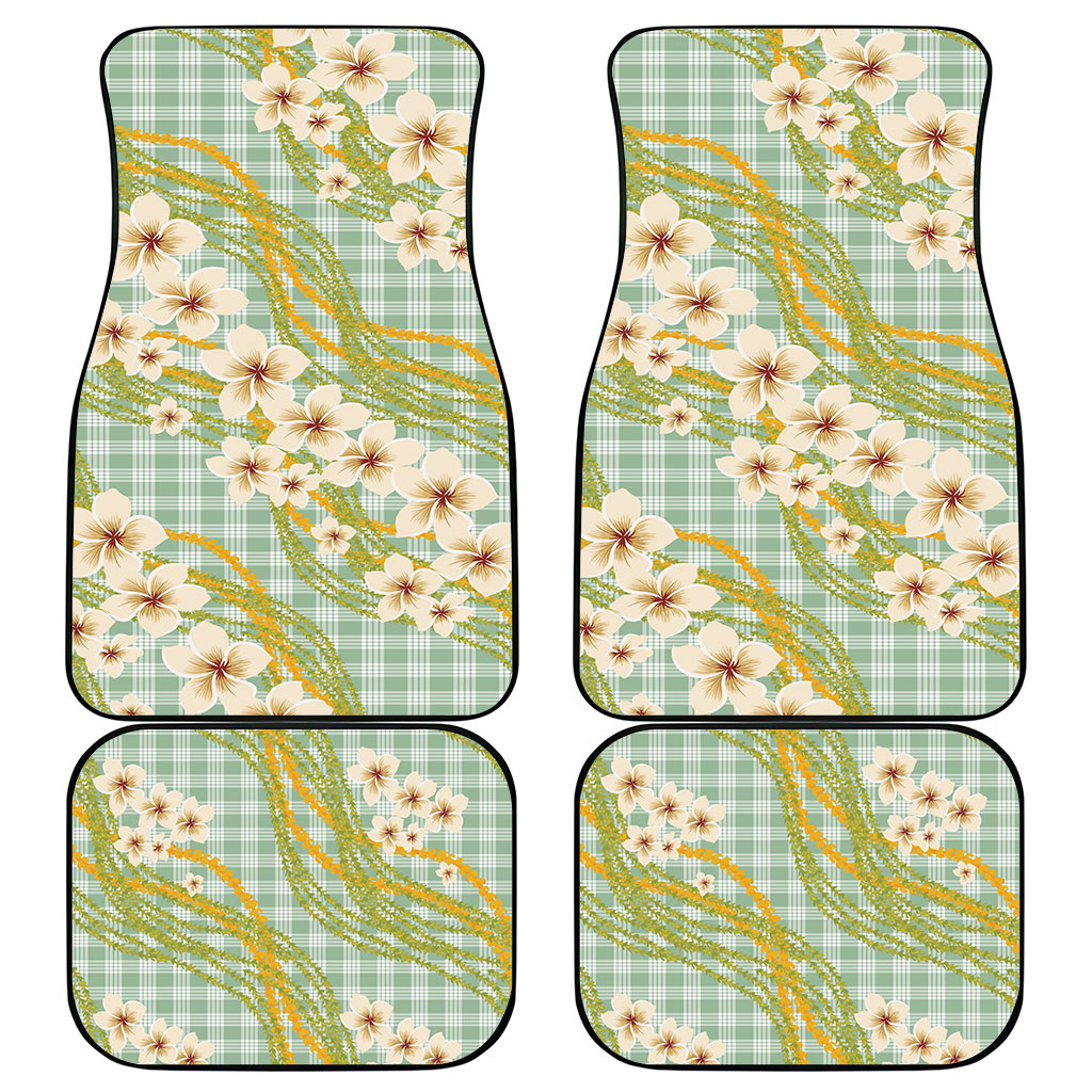 Liko Kukui Hawai'i Palaka Plumeria Car Mats Puakenikeni and Maile Lei LT9 - Polynesian Pride