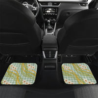 Liko Kukui Hawai'i Palaka Plumeria Car Mats Puakenikeni and Maile Lei LT9 Set 2pcs - Back Sage Green - Polynesian Pride