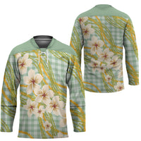 Liko Kukui Hawai'i Palaka Plumeria Hockey Jersey Puakenikeni and Maile Lei LT9 - Polynesian Pride
