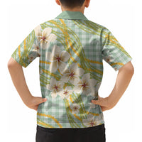Liko Kukui Hawai'i Palaka Plumeria Kid Hawaiian Shirt Puakenikeni and Maile Lei LT9 - Polynesian Pride