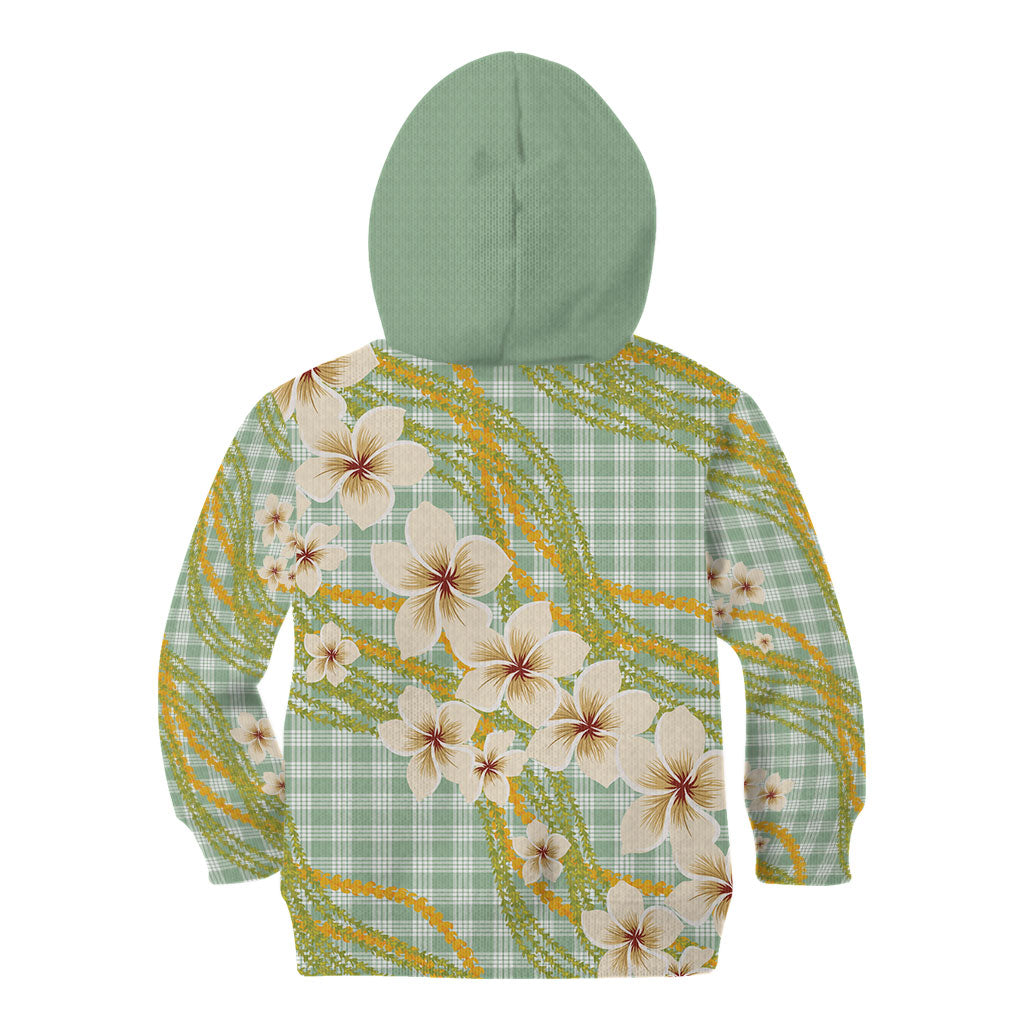 Liko Kukui Hawai'i Palaka Plumeria Kid Hoodie Puakenikeni and Maile Lei LT9 - Polynesian Pride