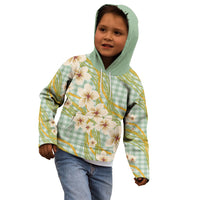 Liko Kukui Hawai'i Palaka Plumeria Kid Hoodie Puakenikeni and Maile Lei LT9 - Polynesian Pride
