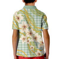 Liko Kukui Hawai'i Palaka Plumeria Kid Polo Shirt Puakenikeni and Maile Lei LT9 - Polynesian Pride