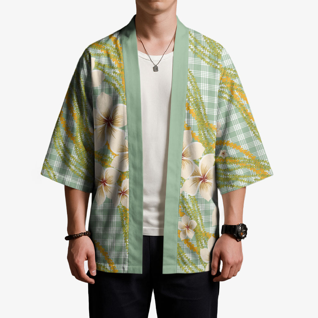 Liko Kukui Hawai'i Palaka Plumeria Kimono Puakenikeni and Maile Lei LT9 - Polynesian Pride