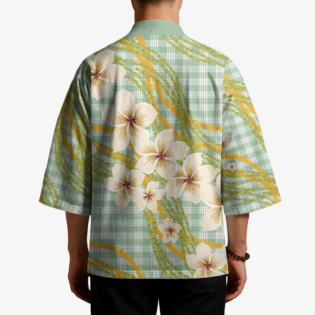 Liko Kukui Hawai'i Palaka Plumeria Kimono Puakenikeni and Maile Lei LT9 - Polynesian Pride