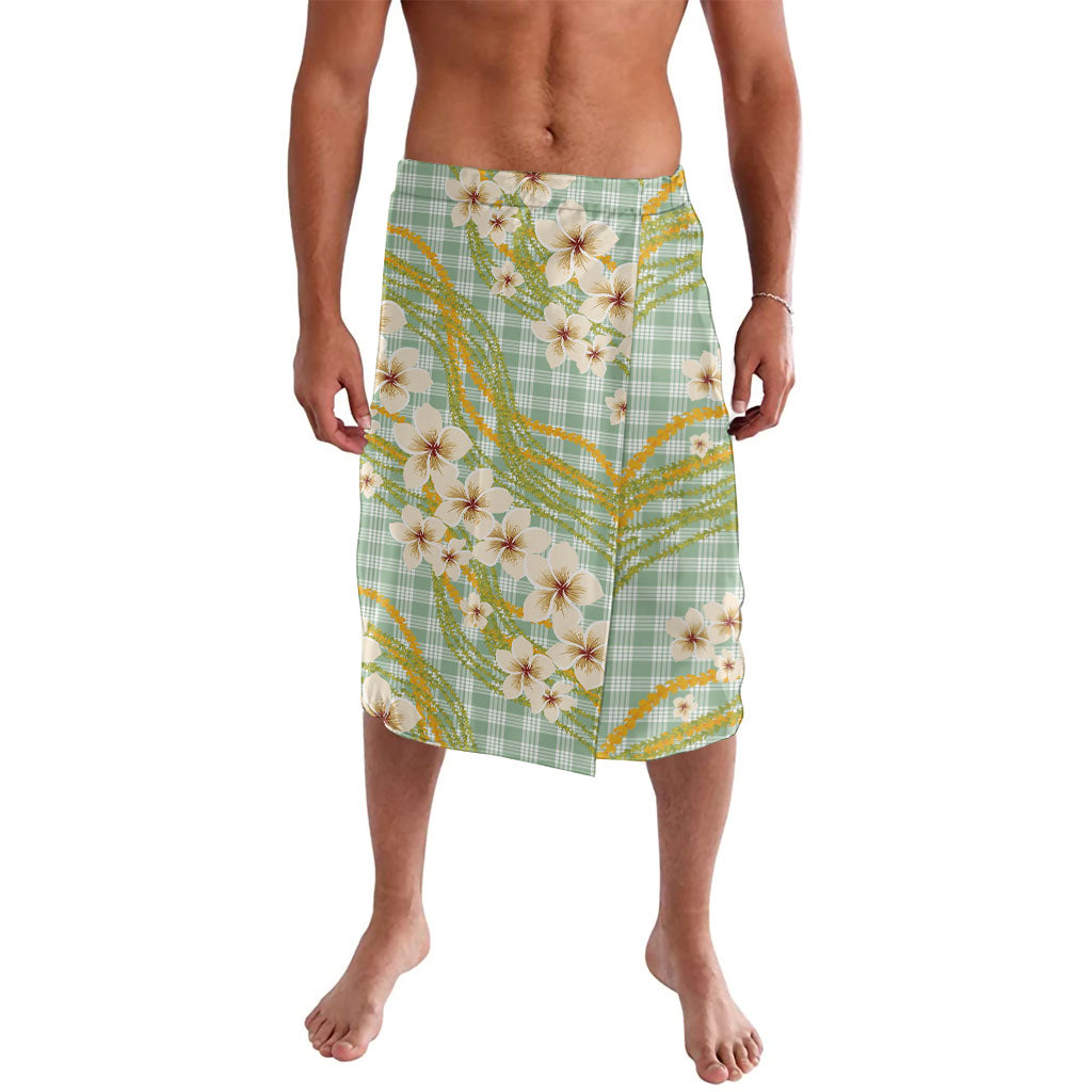 Liko Kukui Hawai'i Palaka Plumeria Lavalava Puakenikeni and Maile Lei LT9 Sage Green - Polynesian Pride