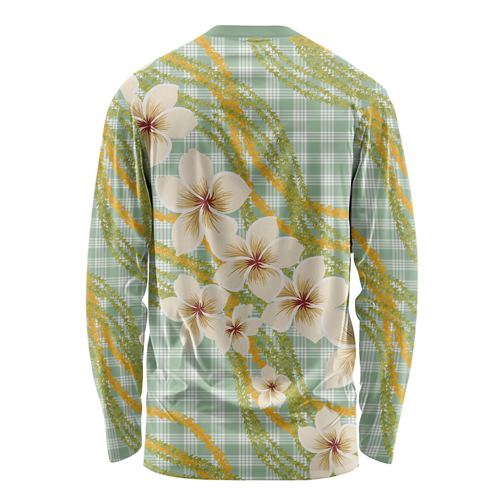 Liko Kukui Hawai'i Palaka Plumeria Long Sleeve Shirt Puakenikeni and Maile Lei LT9 - Polynesian Pride