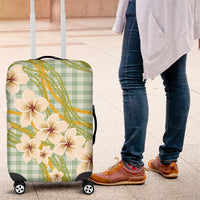 Liko Kukui Hawai'i Palaka Plumeria Luggage Cover Puakenikeni and Maile Lei LT9 Sage Green - Polynesian Pride