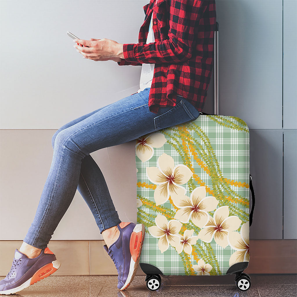 Liko Kukui Hawai'i Palaka Plumeria Luggage Cover Puakenikeni and Maile Lei LT9 - Polynesian Pride