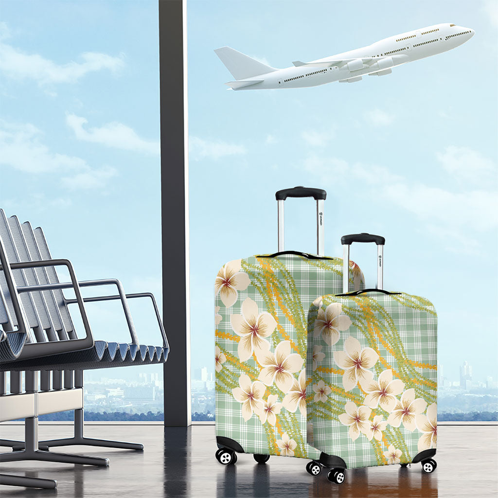Liko Kukui Hawai'i Palaka Plumeria Luggage Cover Puakenikeni and Maile Lei LT9 - Polynesian Pride