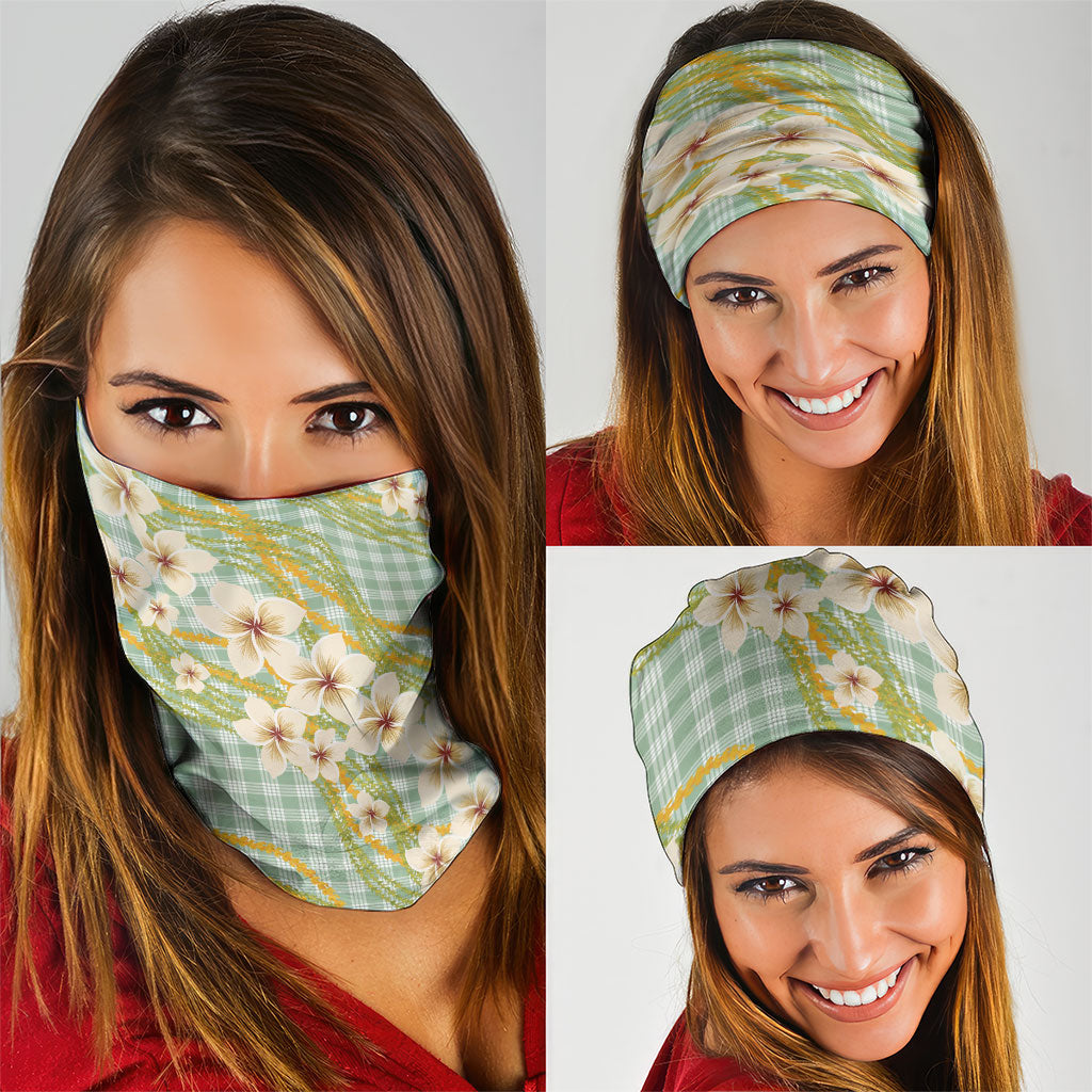 Liko Kukui Hawai'i Palaka Plumeria Neck Gaiter Puakenikeni and Maile Lei LT9 - Polynesian Pride