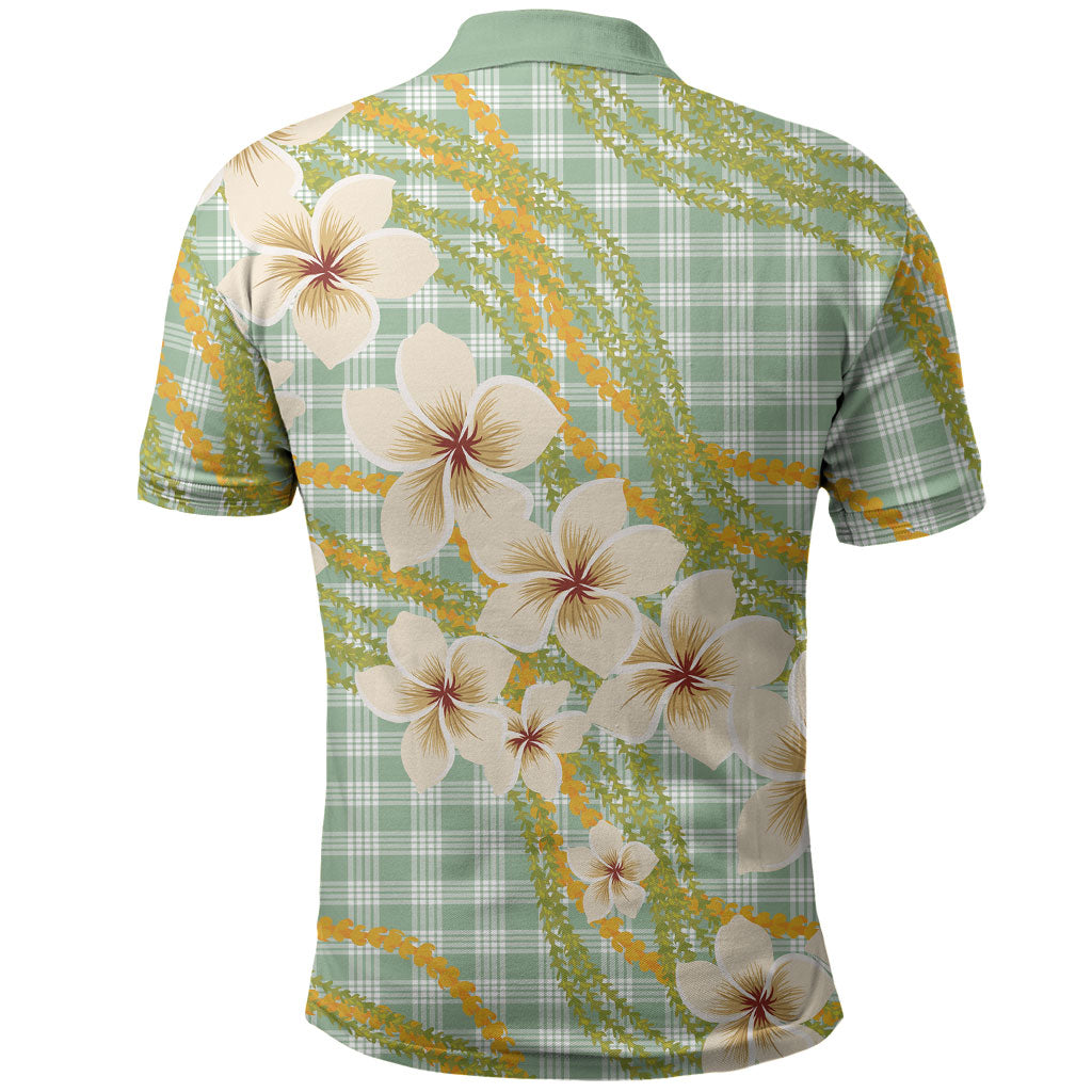 Liko Kukui Hawai'i Palaka Plumeria Polo Shirt Puakenikeni and Maile Lei LT9 - Polynesian Pride