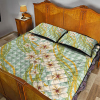 Liko Kukui Hawai'i Palaka Plumeria Quilt Bed Set Puakenikeni and Maile Lei LT9 - Polynesian Pride