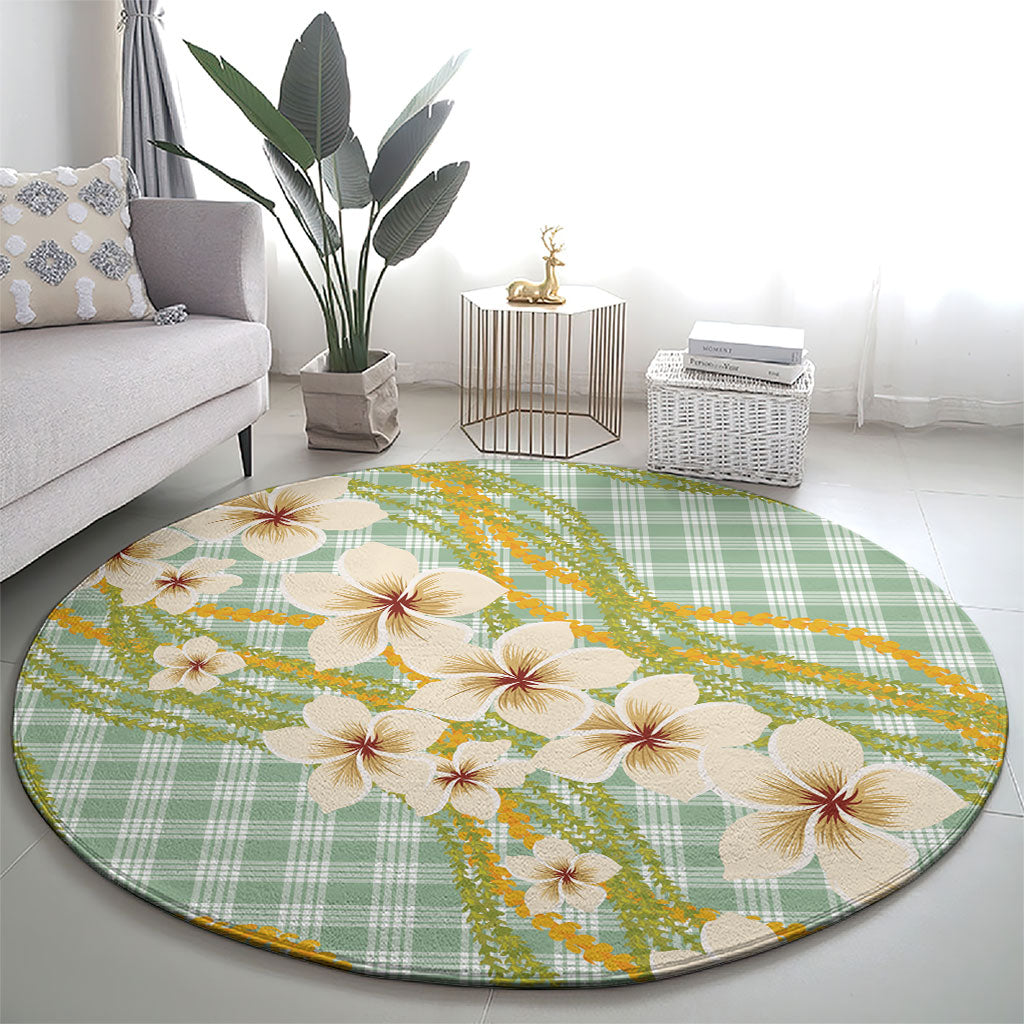 Liko Kukui Hawai'i Palaka Plumeria Round Carpet Puakenikeni and Maile Lei LT9 - Polynesian Pride