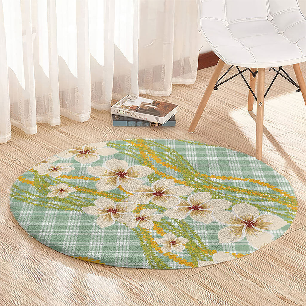 Liko Kukui Hawai'i Palaka Plumeria Round Carpet Puakenikeni and Maile Lei LT9 - Polynesian Pride