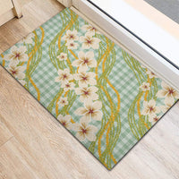 Liko Kukui Hawai'i Palaka Plumeria Rubber Doormat Puakenikeni and Maile Lei LT9 - Polynesian Pride
