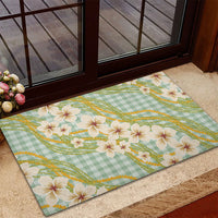 Liko Kukui Hawai'i Palaka Plumeria Rubber Doormat Puakenikeni and Maile Lei LT9 - Polynesian Pride