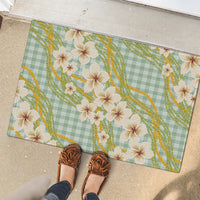 Liko Kukui Hawai'i Palaka Plumeria Rubber Doormat Puakenikeni and Maile Lei LT9 - Polynesian Pride