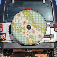 Liko Kukui Hawai'i Palaka Plumeria Spare Tire Cover Puakenikeni and Maile Lei LT9 Sage Green - Polynesian Pride
