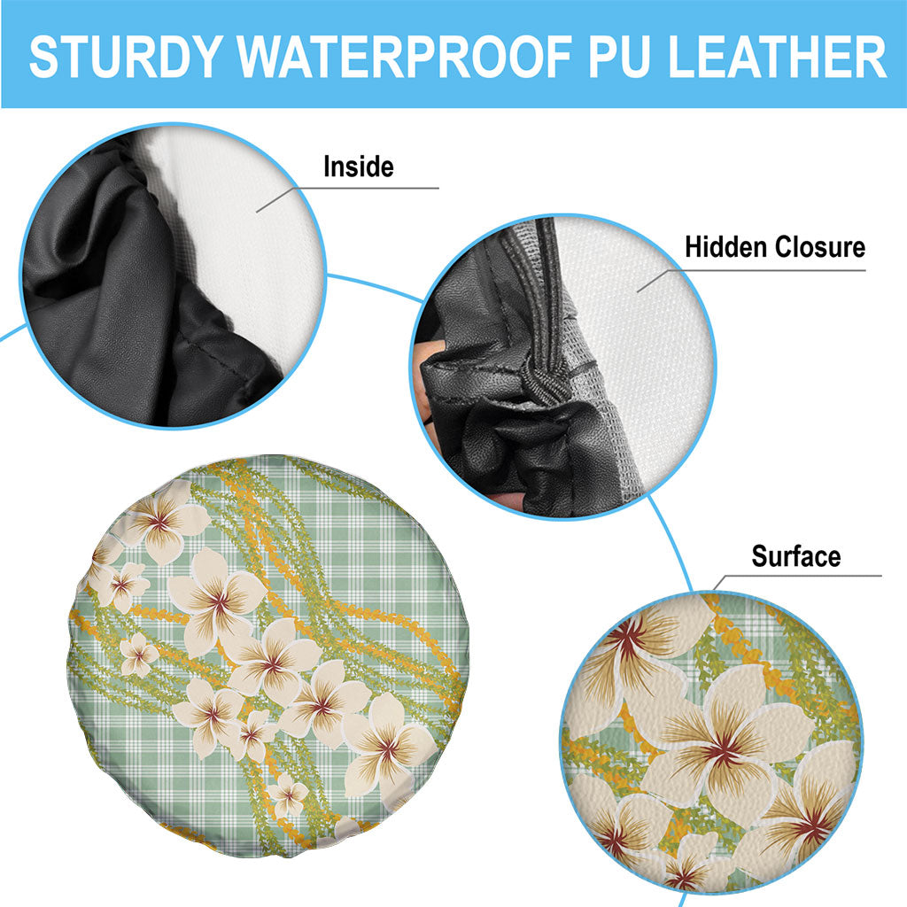Liko Kukui Hawai'i Palaka Plumeria Spare Tire Cover Puakenikeni and Maile Lei LT9 - Polynesian Pride