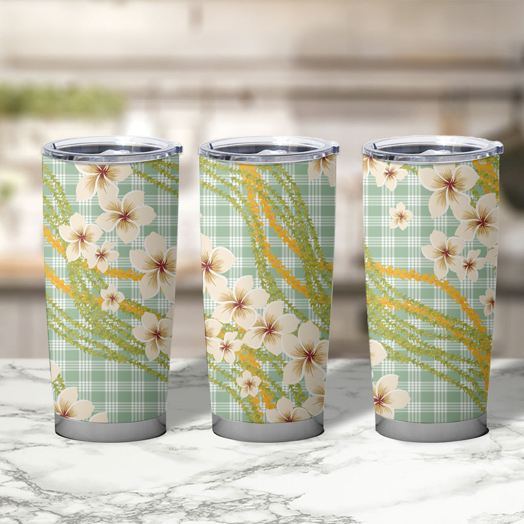 Liko Kukui Hawai'i Palaka Plumeria Tumbler Cup Puakenikeni and Maile Lei LT9 - Polynesian Pride
