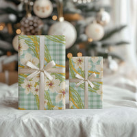 Liko Kukui Hawai'i Palaka Plumeria Wrapping Paper Puakenikeni and Maile Lei LT9 - Polynesian Pride