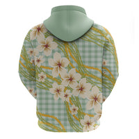 Liko Kukui Hawai'i Palaka Plumeria Zip Hoodie Puakenikeni and Maile Lei LT9 - Polynesian Pride