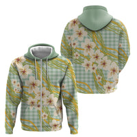 Liko Kukui Hawai'i Palaka Plumeria Zip Hoodie Puakenikeni and Maile Lei LT9 - Polynesian Pride