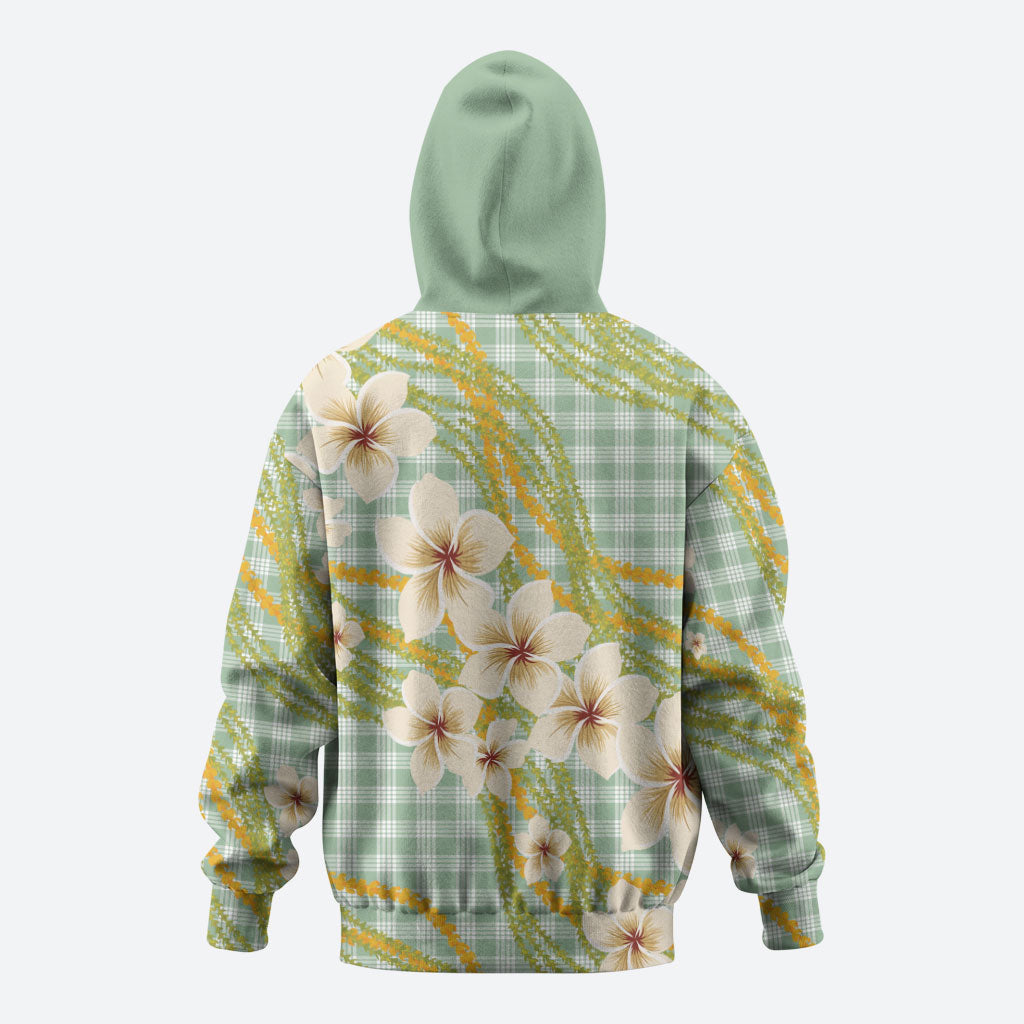Liko Kukui Hawai'i Palaka Plumeria Zip Hoodie Puakenikeni and Maile Lei LT9 - Polynesian Pride