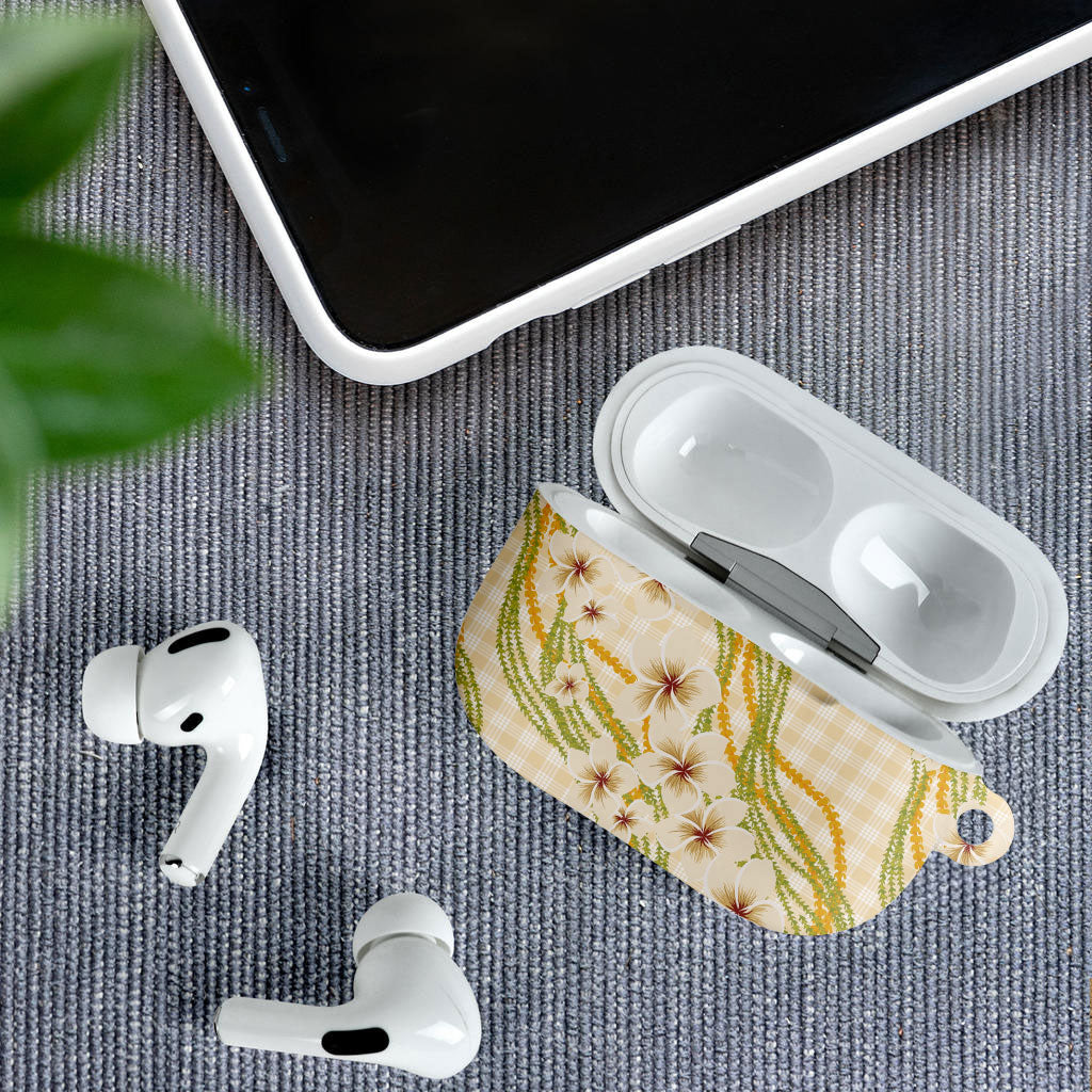 Melemele Ahiahia Hawai'i Palaka Plumeria AirPods Case Puakenikeni and Maile Lei LT9 - Polynesian Pride